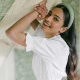 THE SAGE GREEN LINEN HEADBAND