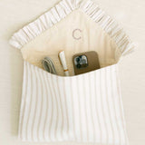 The Beige Stripe Ruffled Laptop Sleeve