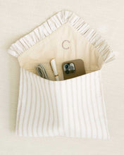 Load image into Gallery viewer, The Beige Stripe Ruffled Laptop Sleeve
