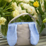 Blue Gingham Bunny Personalised Childs Easter Bag