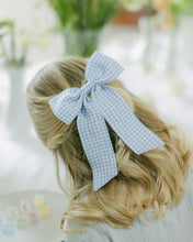 Load image into Gallery viewer, THE BLUE GINGHAM CHILDREN&#39;S BOW
