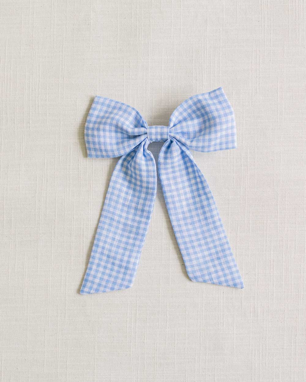 THE BLUE GINGHAM CHILDREN'S BOW