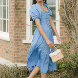 THE BLUE SATIN WRAP HEADBAND