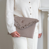 The Brown Gingham Ruffled Laptop Sleeve