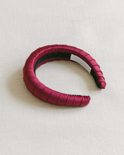 Load image into Gallery viewer, THE BURGUNDY SATIN WRAP HEADBAND
