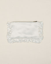 Load image into Gallery viewer, The Ivory Satin Mini Ruffled Pouch
