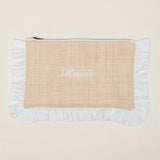 The Raffia Ruffled Pouch