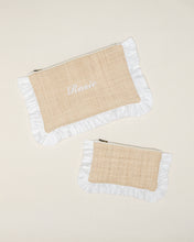 Load image into Gallery viewer, The Raffia Mini Ruffled Pouch
