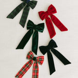 THE FOREST GREEN VELVET CHILDREN'S BOW
