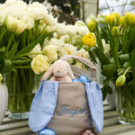 Blue Gingham Bunny Personalised Childs Easter Bag