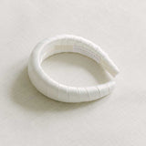 ivory satin headband, silk headband, bridal headband, bridal hair accessory, wrap headband  