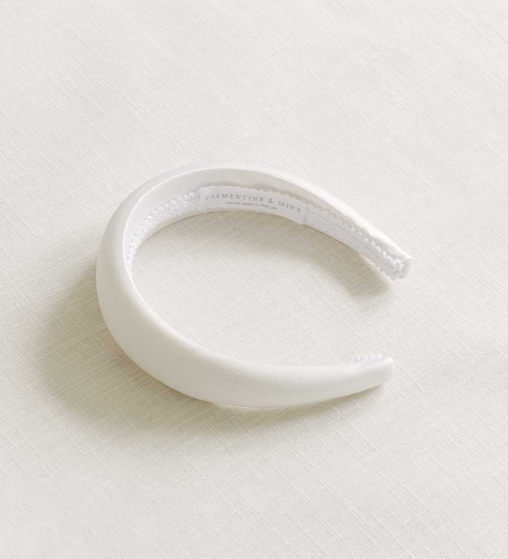 ivory satin headband, silk headband, bridal headband, bridal hair accessory 
