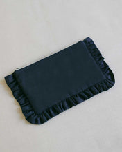 Load image into Gallery viewer, The Navy Blue Linen Ruffled Pouch
