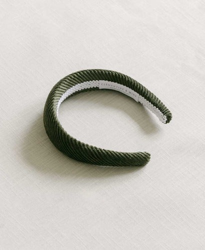 olive corduroy headband. hair accessory. winter headband. 