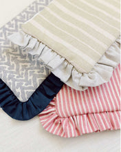 Load image into Gallery viewer, The Green Stripe Ruffled Pouch
