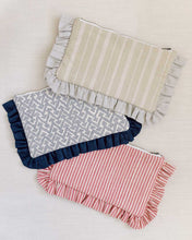 Load image into Gallery viewer, The Green Stripe Ruffled Pouch
