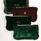 The Navy Velvet & Tartan Ruffled Pouch