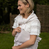 The Beige Gingham Ruffled Pouch