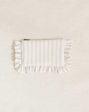 Load image into Gallery viewer, The Beige Stripe Mini Ruffled Pouch
