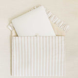 The Beige Stripe Ruffled Laptop Sleeve
