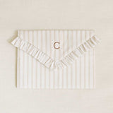 The Beige Stripe Ruffled Laptop Sleeve