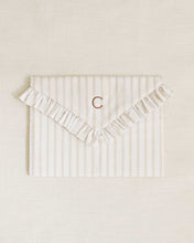 Load image into Gallery viewer, The Beige Stripe Ruffled Laptop Sleeve
