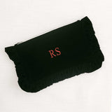 The Black Velvet Ruffled Pouch