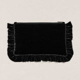 The Black Velvet Ruffled Pouch