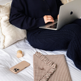 The Brown Gingham Ruffled Laptop Sleeve