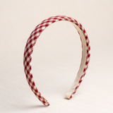 THE BURGUNDY GINGHAM CHILDREN'S HEADBAND