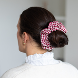 THE BURGUNDY GINGHAM SCRUNCHIE