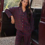 The Burgundy Brushed Cotton Tartan Pyjamas