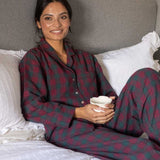 The Burgundy Brushed Cotton Tartan Pyjamas