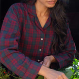 The Burgundy Brushed Cotton Tartan Pyjamas
