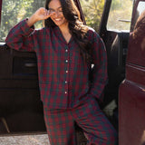 The Burgundy Brushed Cotton Tartan Pyjamas