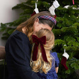 THE BURGUNDY VELVET CHILDREN'S BOW