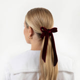 THE BURGUNDY VELVET SCRUNCHIE WITH BOW