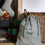 THE FOREST GREEN GINGHAM PRESENT SACK