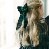 THE FOREST GREEN VELVET CHILDREN'S BOW