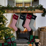 THE BURGUNDY GINGHAM CHRISTMAS STOCKING