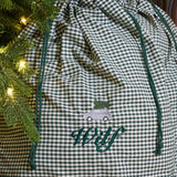 THE FOREST GREEN GINGHAM PRESENT SACK