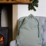 THE FOREST GREEN GINGHAM PRESENT SACK