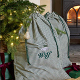 THE FOREST GREEN GINGHAM PRESENT SACK