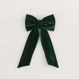 THE FOREST GREEN VELVET CHILDREN'S BOW