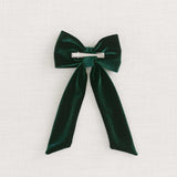 THE FOREST GREEN VELVET CHILDREN'S BOW