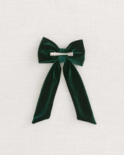 Load image into Gallery viewer, THE FOREST GREEN VELVET CHILDREN&#39;S BOW

