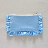 light blue satin mini pouch