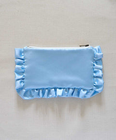 light blue satin mini pouch