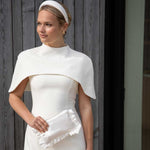 women wearing ivory satin slim headband