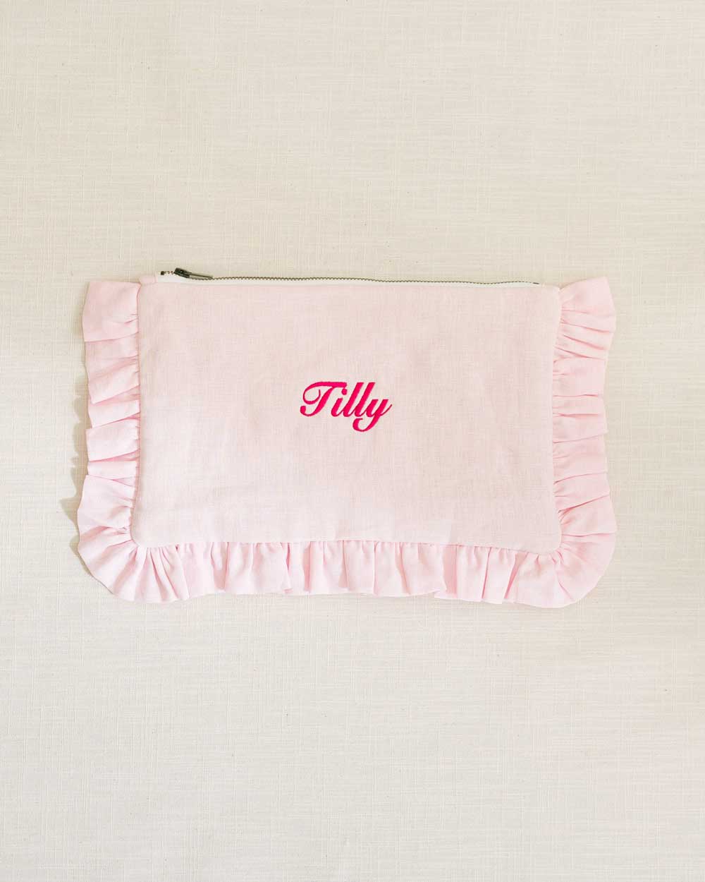 The Light Pink Ruffled Pouch